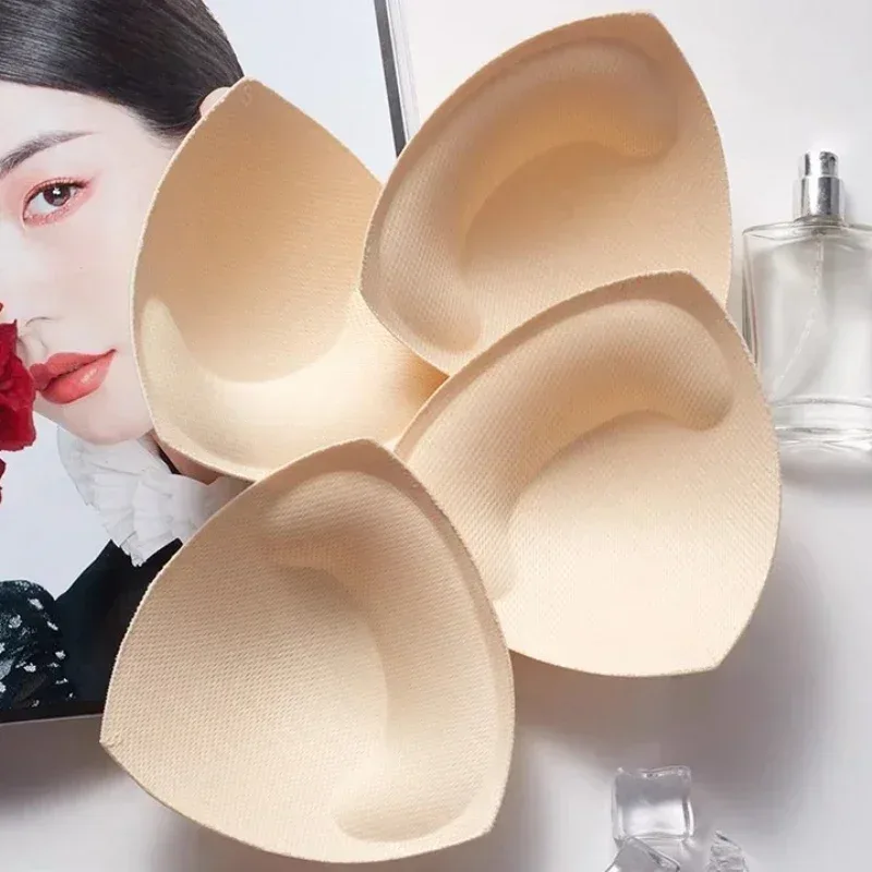 Invisible Triangle Sponge Push Up Bra Pads Women Sexy Inserts Underwear Sponge Swimsuit Bikini Breast Enhancers Chest Cup Pads