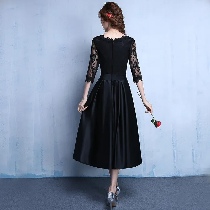 Robe De Roiree Evening Dresses Dongcmy New Fashion Party 2025 Lace Black Plus Size Gala Abiti Da Sera Formal Gowns Customized