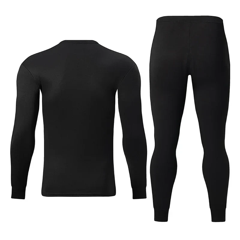 2-piece Autumn And Winter Men's Solid Color Simple and Versatile Round Neck Warm Underwear Set Comfortable Youth Home Clothes