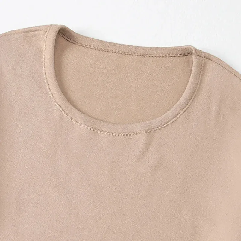2-piece Autumn And Winter Men's Solid Color Simple and Versatile Round Neck Warm Underwear Set Comfortable Youth Home Clothes