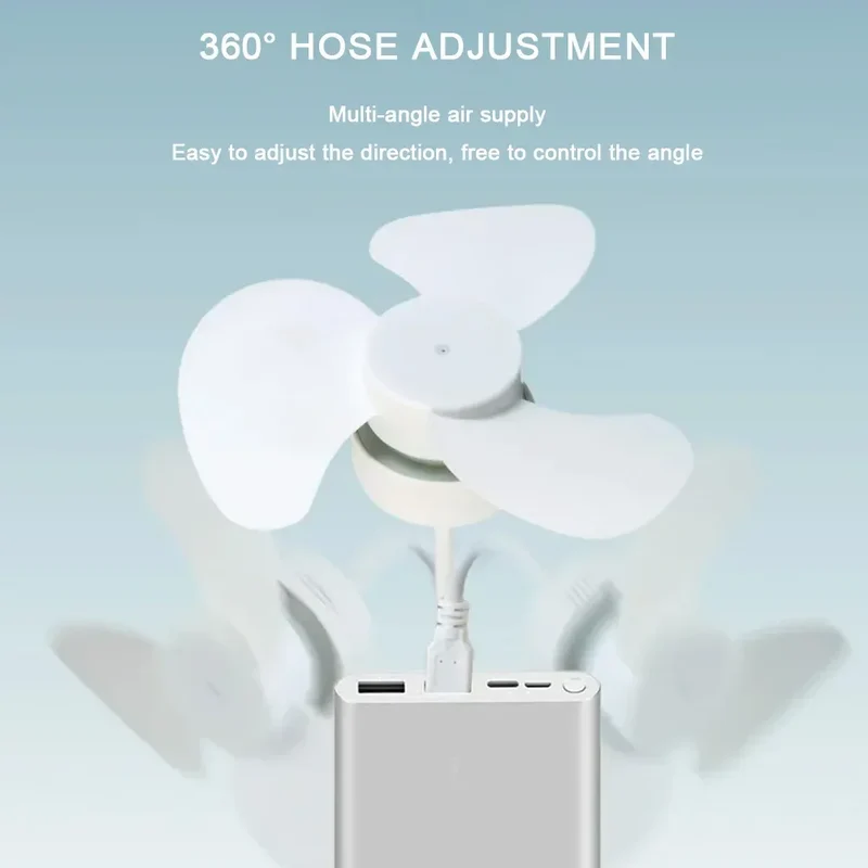 LED Mini Ceiling Fan E27 Base/USB Modern LED Ceiling Fan Hose Extender Indoor Ceiling Fan Light for Bedroom Living Room