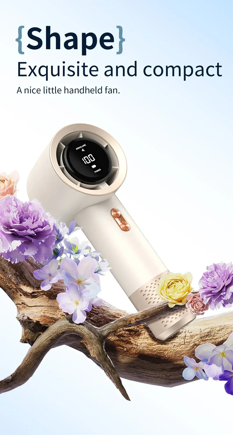 Handheld high-speed fan mini portable air conditioner with six fans and 199 levels of infinite adjustment