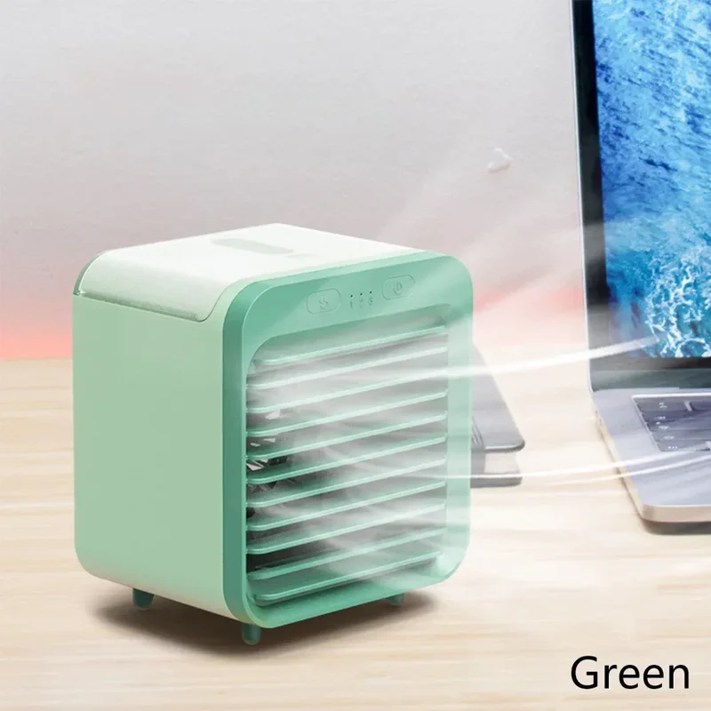 2024 New Mini Portable USB Chargeable 3 Gear Air Conditioner Cooler Fan Air Conditioner Air Cooling Fan Office Desktop Fan
