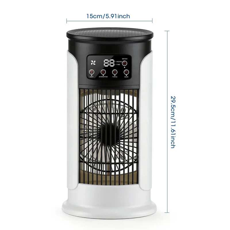Air Conditioner Portable Desktop Air Cooler Fan with LED Night Light & Humidifier, Mini Mist Cooling Fan for Office Home