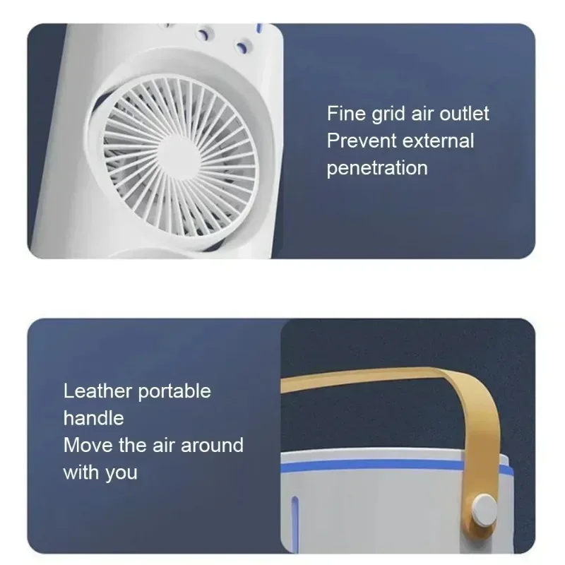 New USB Portable Dual Fan Air Cooler High-Power Desktop Fan with Cooling Mist Humidifier for Office Dormitory Home Use