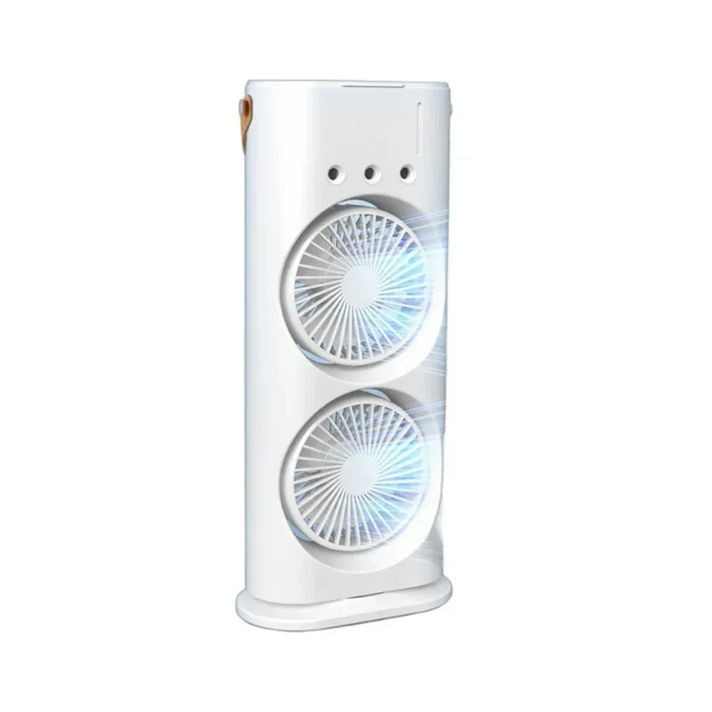 New USB Portable Dual Fan Air Cooler High-Power Desktop Fan with Cooling Mist Humidifier for Office Dormitory Home Use