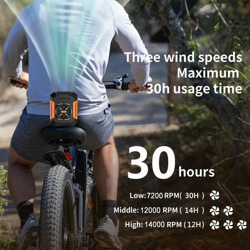 Waist Fan 5000mAh Rechargeable Portable Bladeless Air Conditioner Fan Outdoor Sport Waist Clip Fan with Power Bank Flashlight