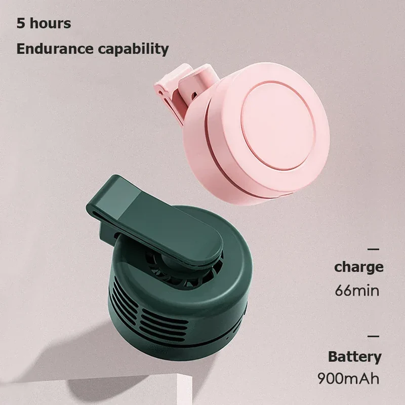 Electric Air Cooling Fan 3 Speeds Bladeless Hanging Fan USB Charging Mini Air Conditioning Fan 900mAh for Outdoor Home Working