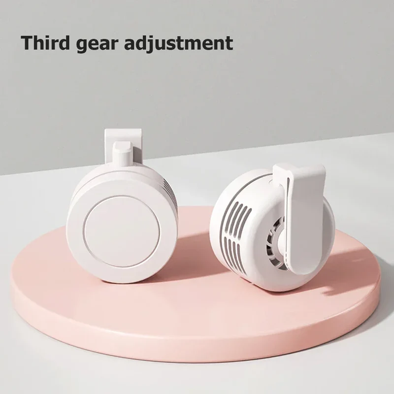 Electric Air Cooling Fan 3 Speeds Bladeless Hanging Fan USB Charging Mini Air Conditioning Fan 900mAh for Outdoor Home Working