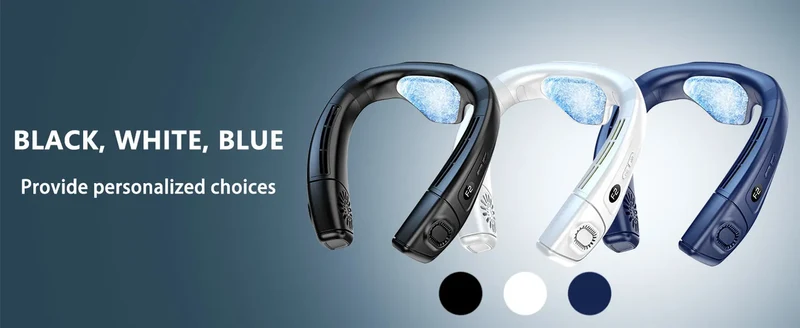 2026 New Upgrade Neck Air Conditioner Fan Instant Cooling With Cooling Plate, Bladeless, 8000mAh Operated Wearable Rechargeable
