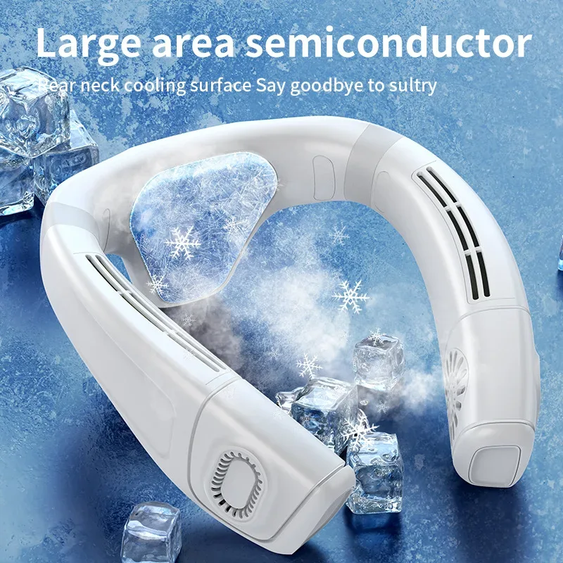 2026 New Upgrade Neck Air Conditioner Fan Instant Cooling With Cooling Plate, Bladeless, 8000mAh Operated Wearable Rechargeable