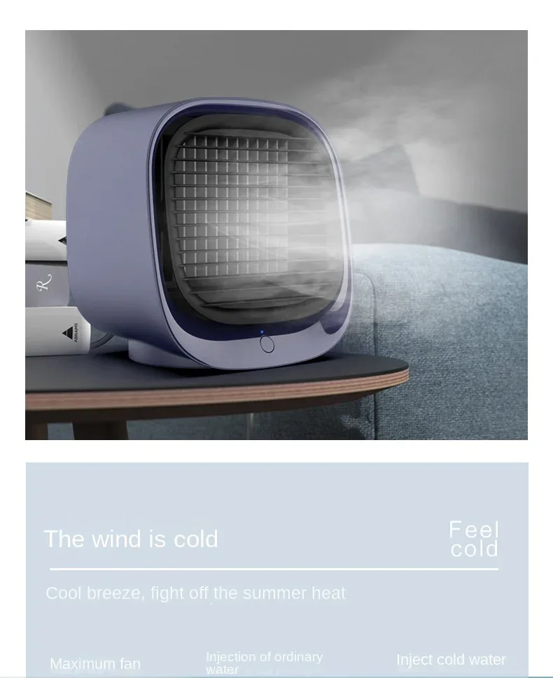 New Desktop Water Cooling Fan Mini Refrigeration Air Conditioner USB Air Cooler Convenient Mobile Humidification High Wind Spray