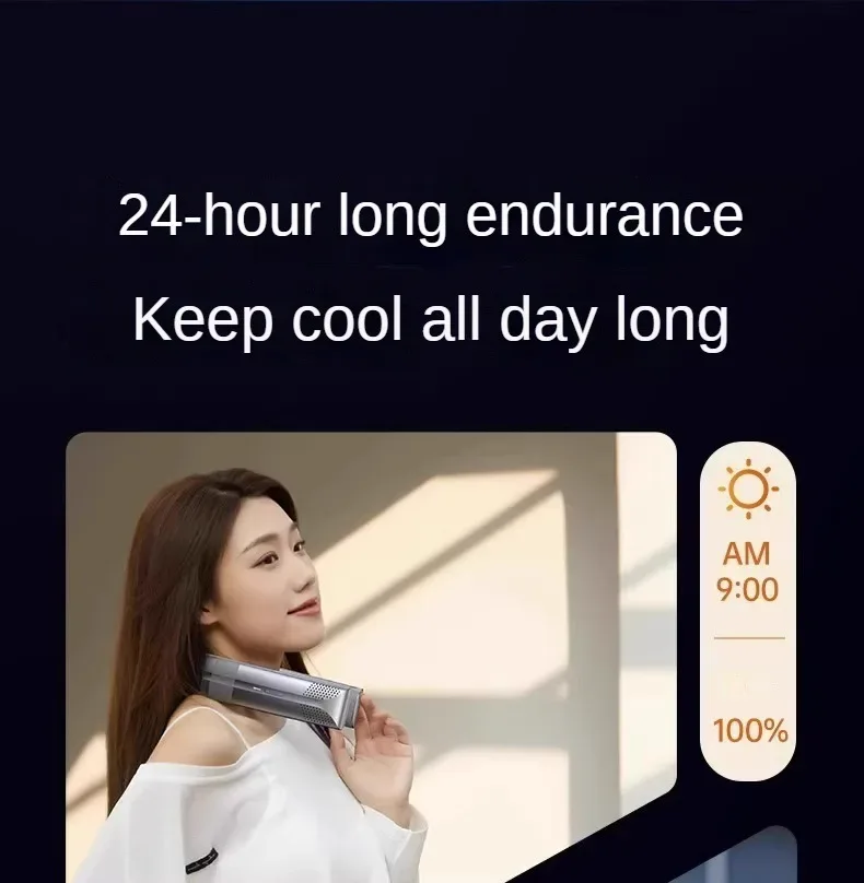 New hanging neck refrigeration mini air conditioner portable portable small electric fan lazy long battery life wearable