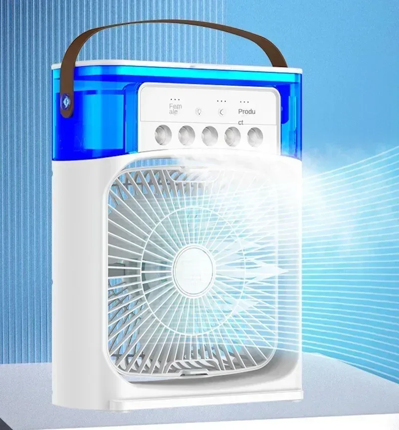 Portable Humidifier Fan AIr Conditioner Household Small Air Cooler Hydrocooling Portable Air Adjustment For Office 3 Speed Fan