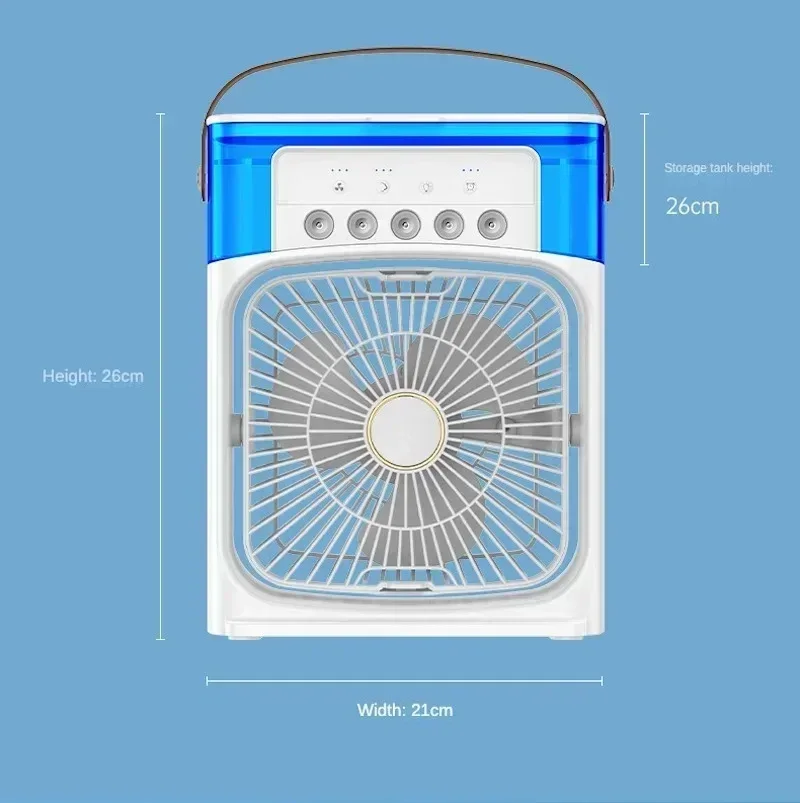Portable Humidifier Fan AIr Conditioner Household Small Air Cooler Hydrocooling Portable Air Adjustment For Office 3 Speed Fan