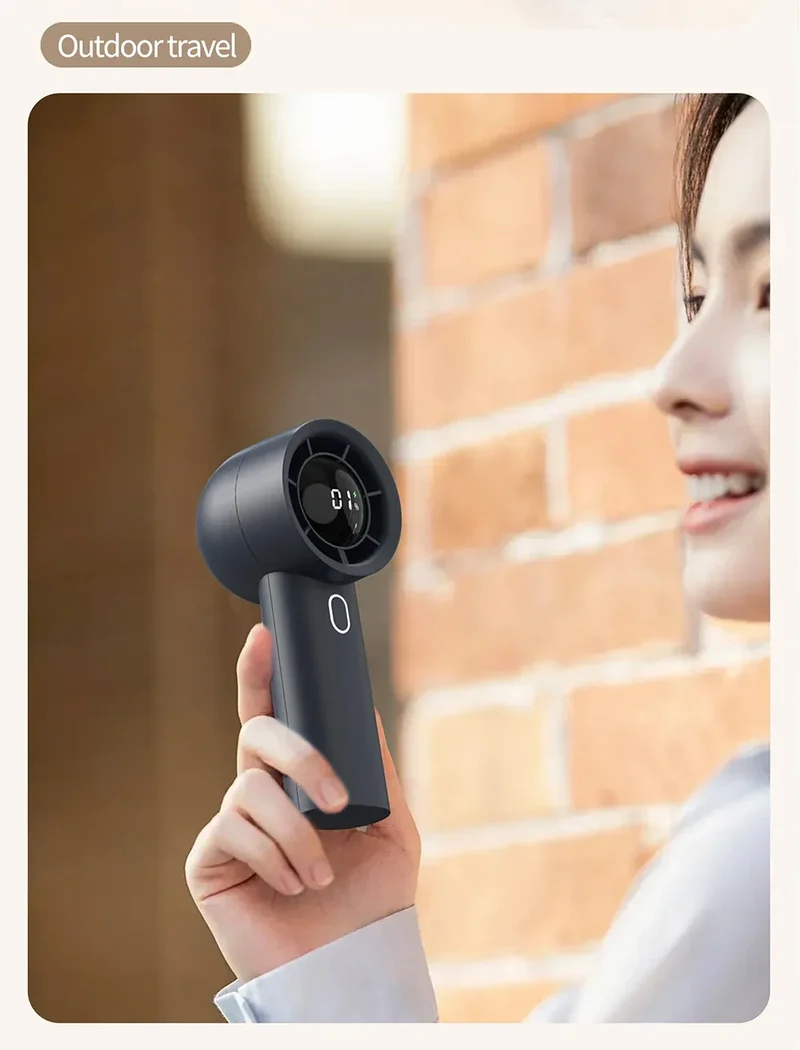 2025 New 3000mAh 100 Gears High Speed Fan Mini Air Conditioner Portable Fan Air Cooler with LED Display Screen Super Cool Wind