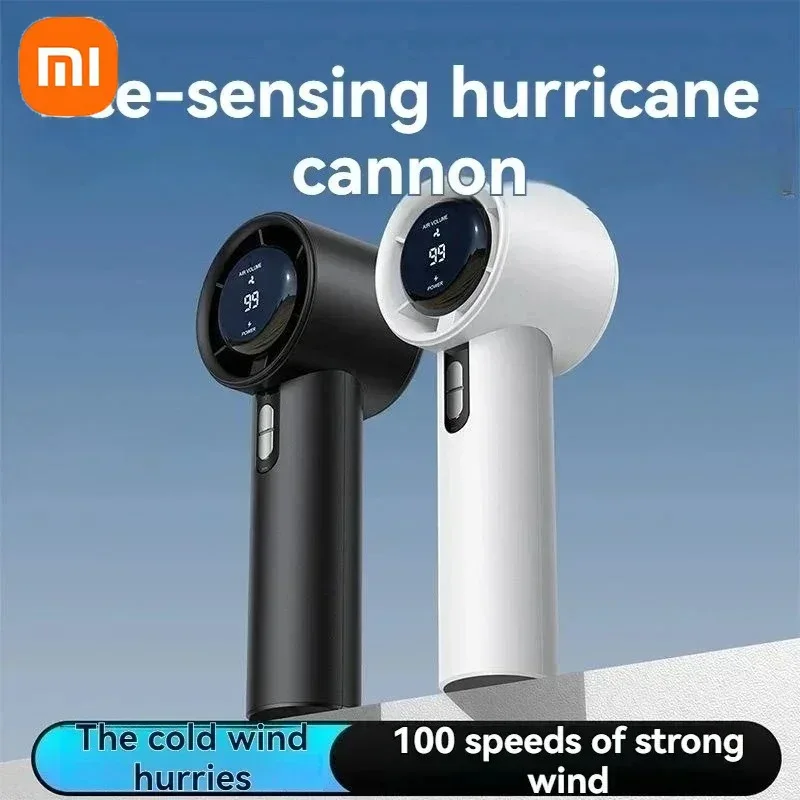 Xiaomi Ultra Quiet 100 Speed Handheld Fan USB Rechargeable Portable Mini Turbo Fan for Office and Travel with LED Indicator