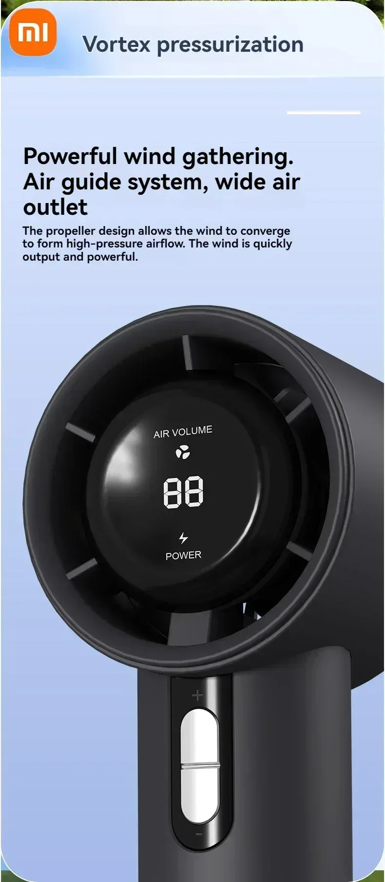 Xiaomi Ultra Quiet 100 Speed Handheld Fan USB Rechargeable Portable Mini Turbo Fan for Office and Travel with LED Indicator