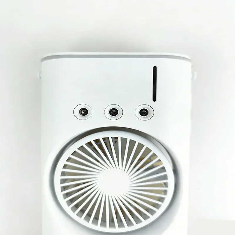 Spray portable water mist fan, summer mini evaporative air cooler, household water-cooling fan with LED lights