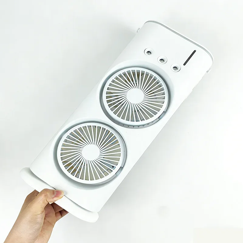Spray portable water mist fan, summer mini evaporative air cooler, household water-cooling fan with LED lights