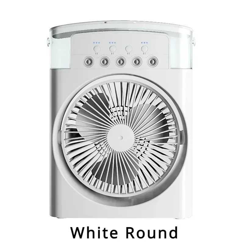 Mini Portable Evaporative Air Conditioner Fan with 7-Color LED Lights 1-2-3 Hour Timer 3 Wind Speeds 3 Spray Modes for Desk