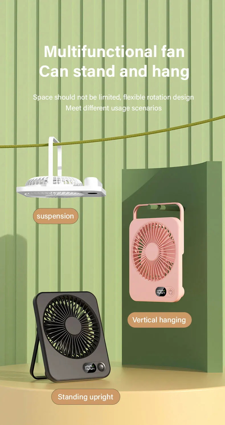 2025 New Small Fan Handy Charging Long Life Ultra-thin Desktop Fan Large Wind Super Quiet Folding Handheld Table Fan