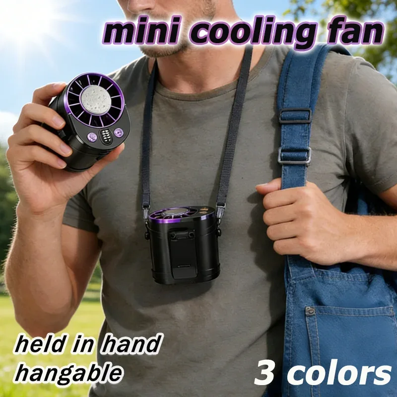 USB Waist Hanging Fan Neck Cooling Fan 2026 New Rechargeable Outdoor Camping High Temperature Workplace Portable Small