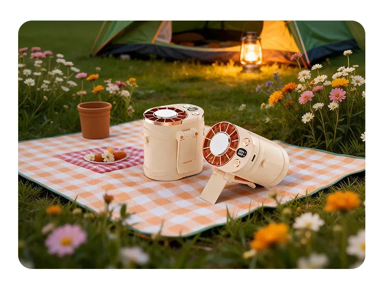 USB Waist Hanging Fan Neck Cooling Fan 2026 New Rechargeable Outdoor Camping High Temperature Workplace Portable Small