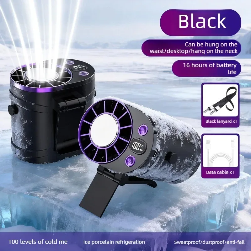 USB Waist Hanging Fan Neck Cooling Fan 2026 New Rechargeable Outdoor Camping High Temperature Workplace Portable Small