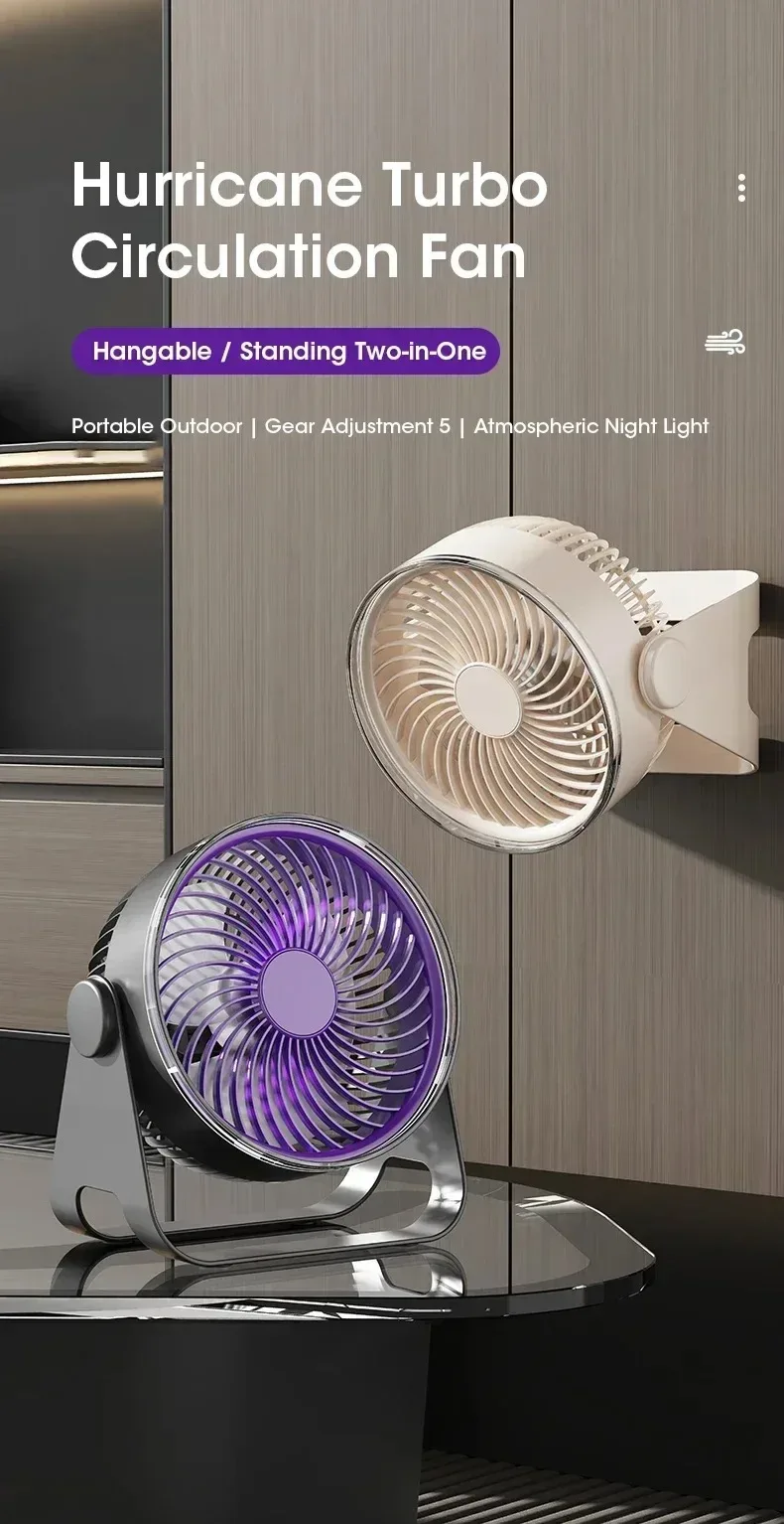 5-Speed Adjustable Multifunctional Electric Fan Circulator Portable Quiet Home Ventilator Desktop Wall Ceiling Fan Air Cooler