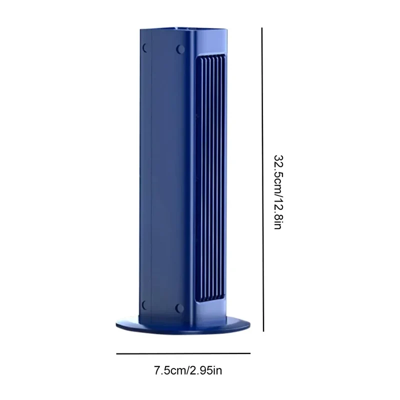 4000mah Leafless Fan 3 Mode Bladeless Air Cooler Fan LED Wall Mount/Desktop Standing Tower Fan for Bedroom Living Rooom Bathroom