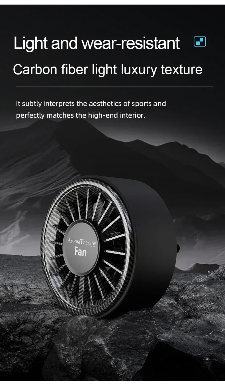New car aromatherapy fan, USB cool seven color ambient lighting, three adjustable car fans, large truck van car fan