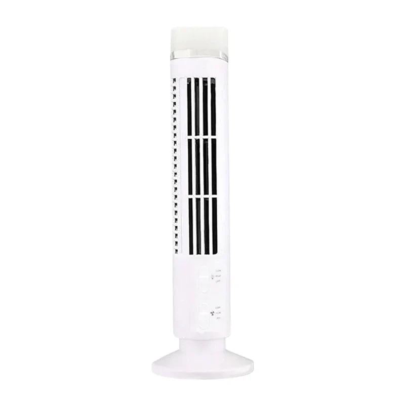 LED Tower Fan Mini Vertical Conditioner 2 Gear Speed No Leaf Air Conditioner Portable Electric Floor Fan for Home Office