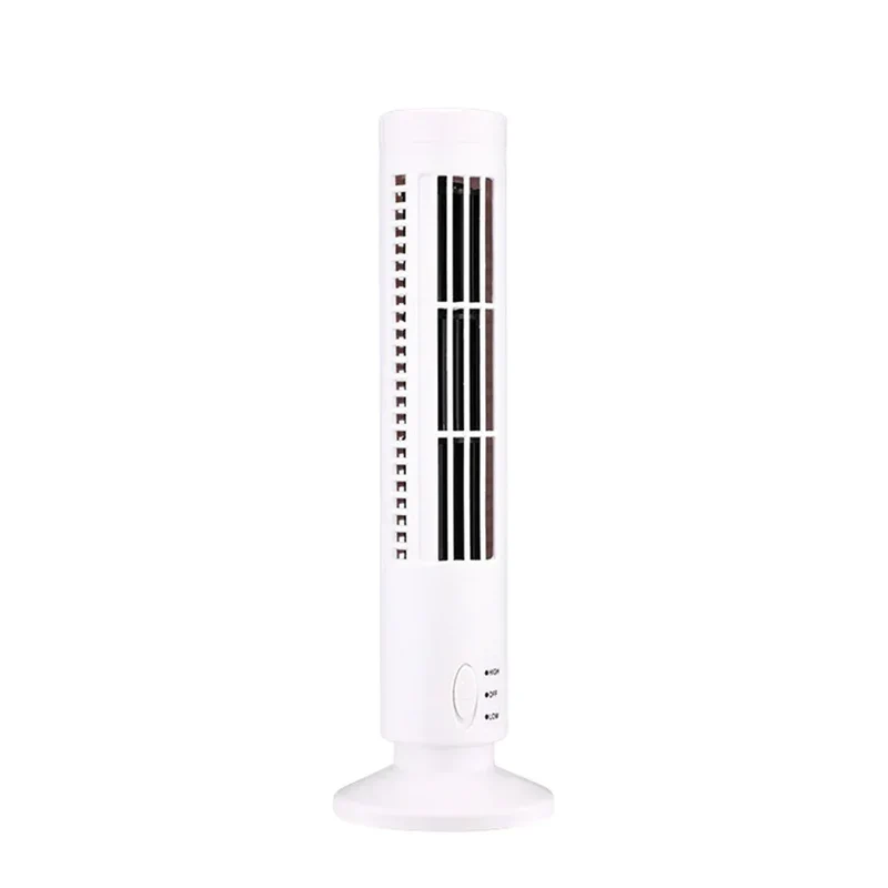 LED Tower Fan Mini Vertical Conditioner 2 Gear Speed No Leaf Air Conditioner Portable Electric Floor Fan for Home Office