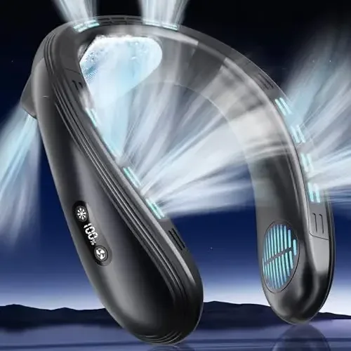New Neck Air Conditioner Portable Neck Fan Rechargeable Semiconductor Cooling Bladeless Fan Outdoor Personal Fan Wearable Cooler