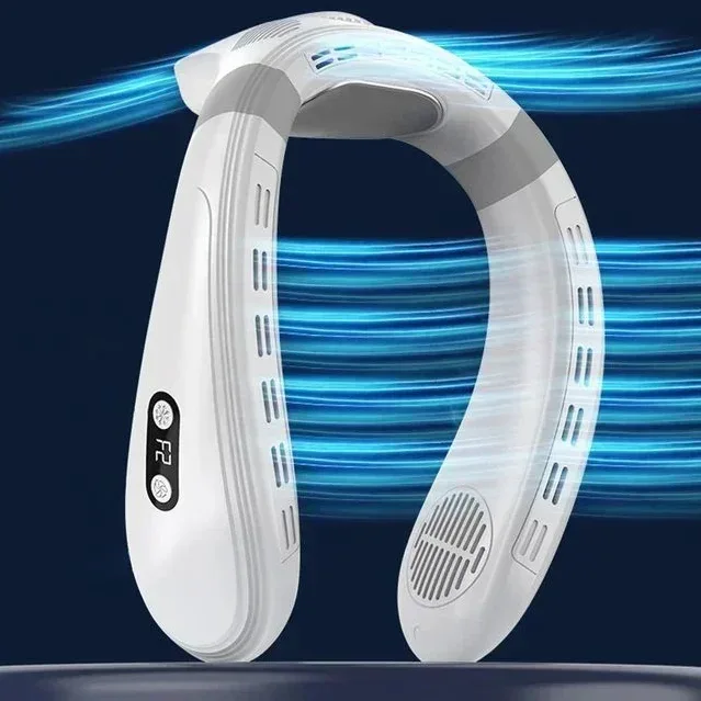 New Neck Air Conditioner Portable Neck Fan Rechargeable Semiconductor Cooling Bladeless Fan Outdoor Personal Fan Wearable Cooler