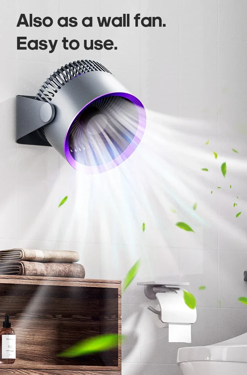 4000mAh Electric Fan Portable Cordless Air Circulator Desktop Wall Mount Ceiling Fan Air Cooler Home Silent Ventilation Fan