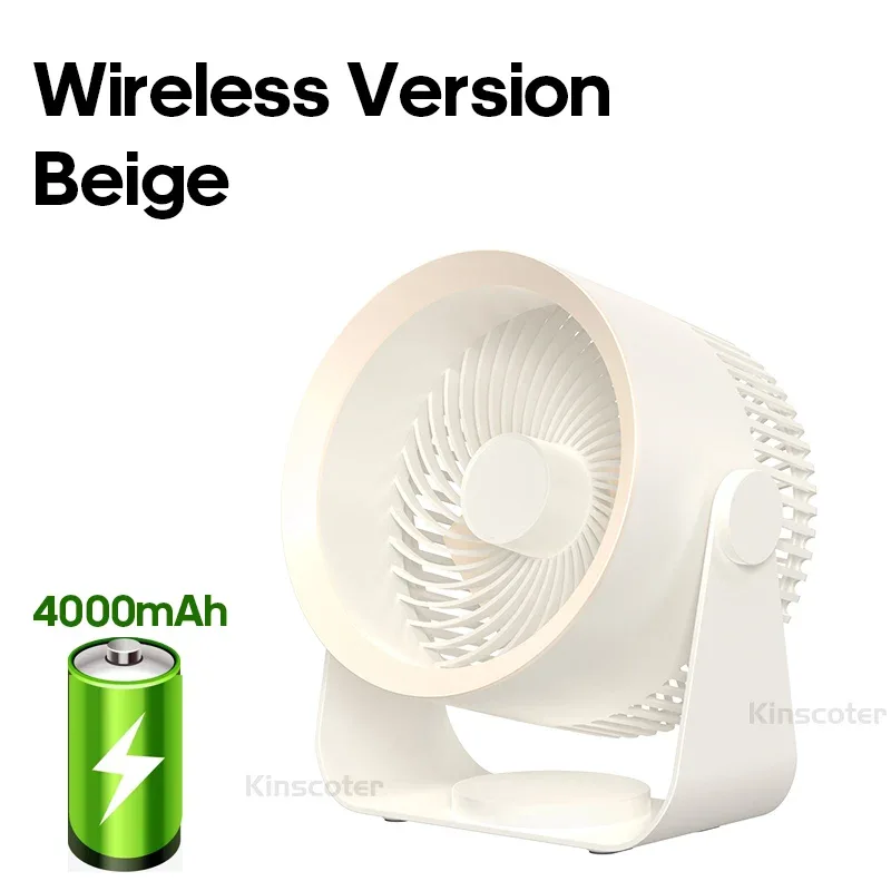 4000mAh Electric Fan Portable Cordless Air Circulator Desktop Wall Mount Ceiling Fan Air Cooler Home Silent Ventilation Fan