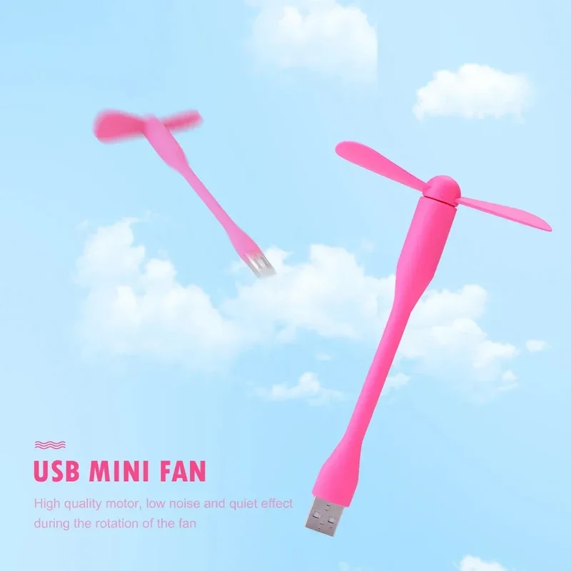 USB Small Fan Flexible Bendable Fan For Power Bank Laptop PC AC Charger Portable Hand Cool Mini Fan For Computer Summer Gadget