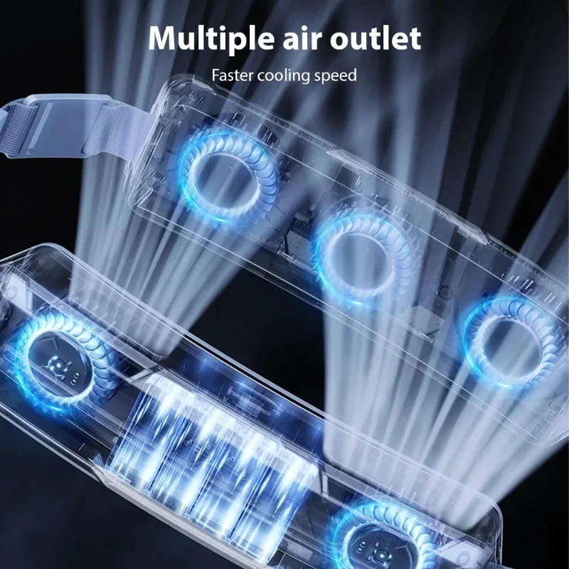 Wearable Waist Fan Belt Fan With PCM Cooling Strip 5000mAh Rechargeable Personal Fan 3 Speeds Large Air Volume Hands-Free