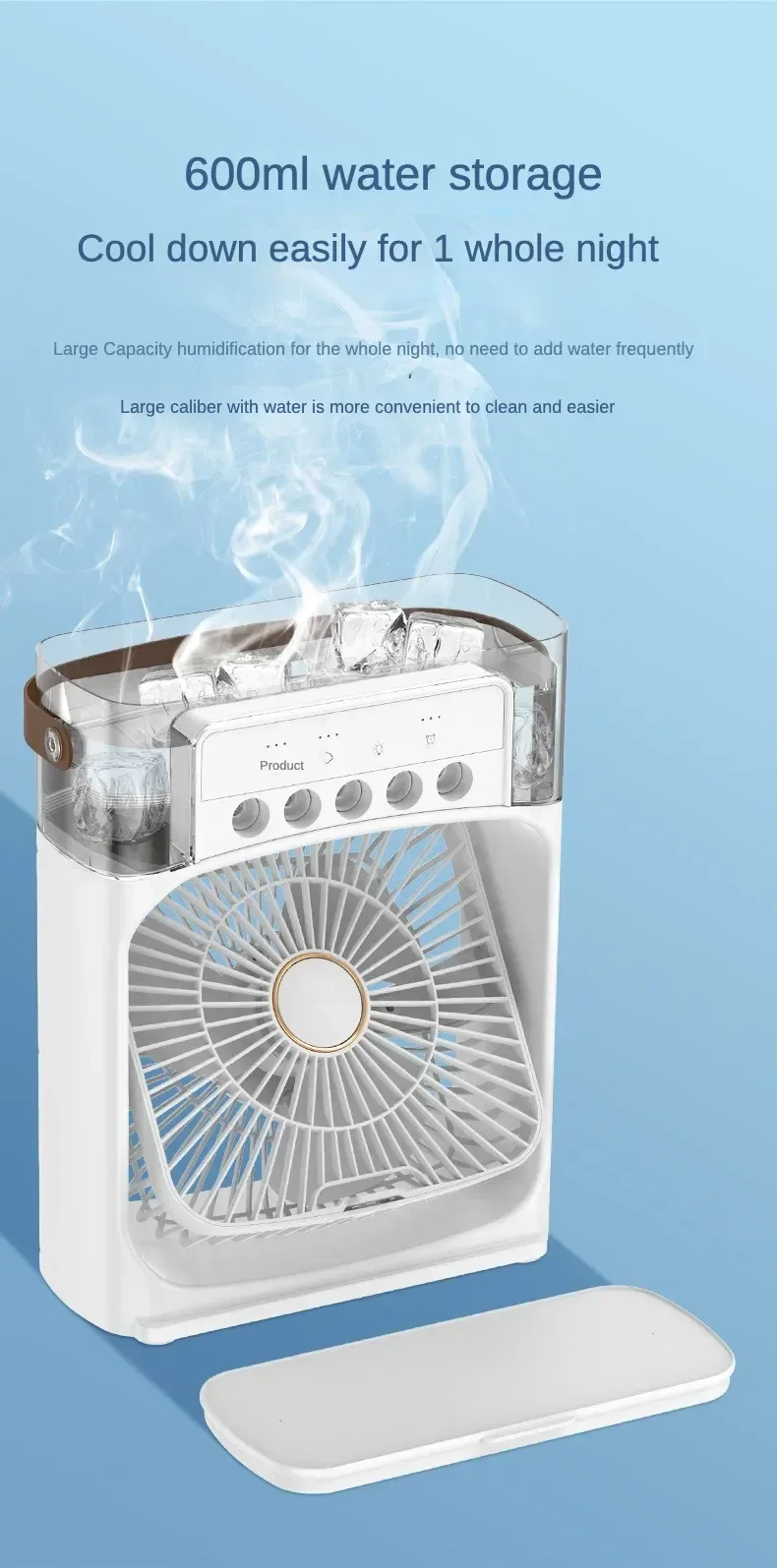 Portable Humidifier Fan AIr Conditioner Household Small Air Cooler Hydrocooling Portable Air Adjustment For Office 3 Speed Fan