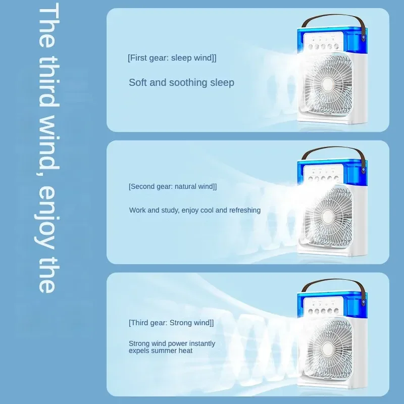 Portable Humidifier Fan AIr Conditioner Household Small Air Cooler Hydrocooling Portable Air Adjustment For Office 3 Speed Fan