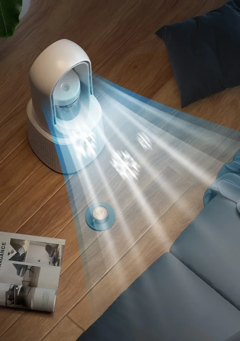 New Small Desk Top Charging Mute Fan, air Conditioner, Leafless Spray Small Household Cooling Fan