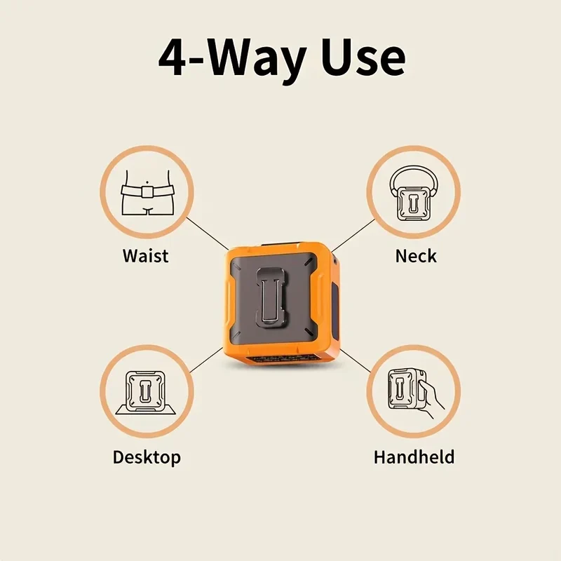 Outdoor waist hanging fan clip waist design liberates hands, multi-functional design with one device for multiple uses, realizin