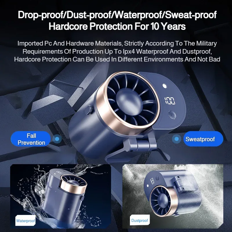 Outdoor Portable Small Fan Long Range High Wind Usb Charging Hanging Waist Fan Cooling Portable Fan