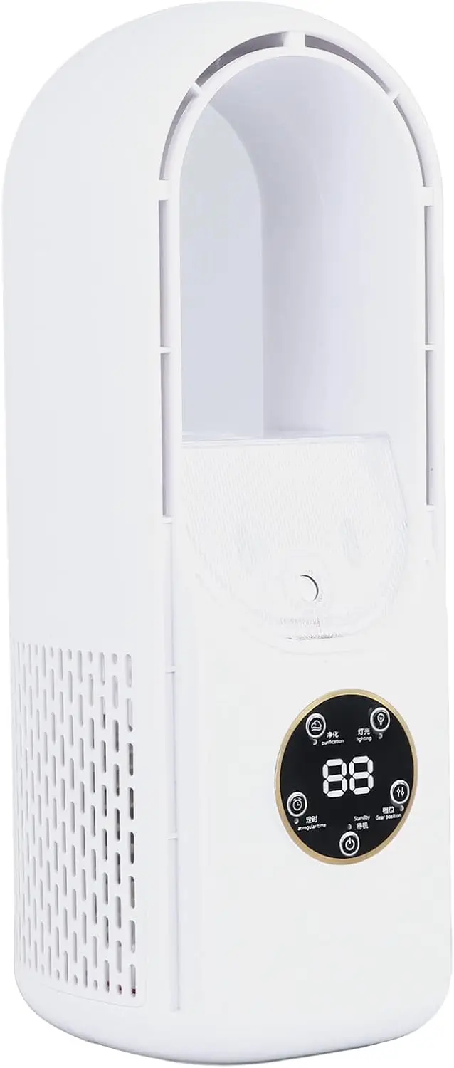 Bladeless Fan, 6 Speed Small Personal Cooling Fan Quiet USB Table Desk Misting Fan with Timing for Office Living Room Bedroom