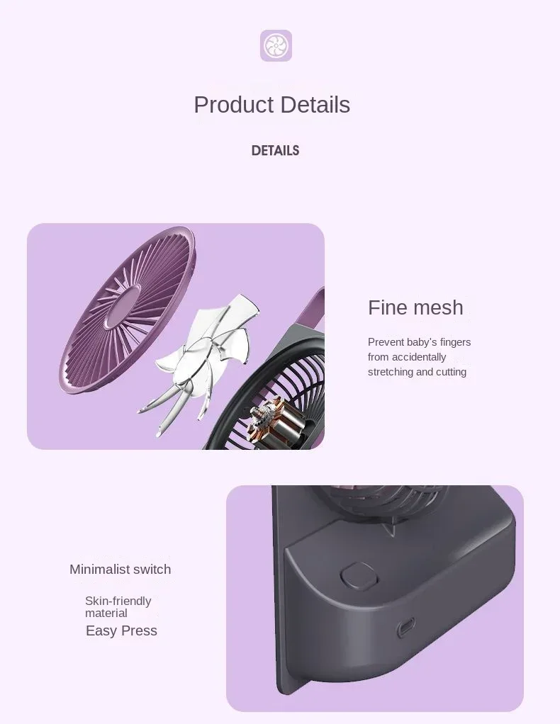 Ultra-thin Desktop Fan Digital Display USB Charging Strong Wind Portable Silent Card Style Fan Dormitory Office Summer Small Fan