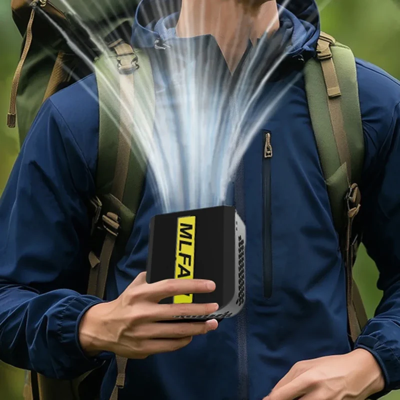 Waist Clip Fan Portable Mini Hanging Neck Fan USB Rechargeable Fan Small Outdoor Camping Waist Fan with 10000mAh Power Bank