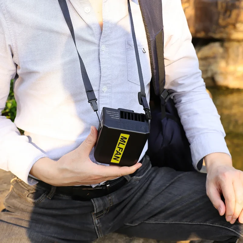 Waist Clip Fan Portable Mini Hanging Neck Fan USB Rechargeable Fan Small Outdoor Camping Waist Fan with 10000mAh Power Bank