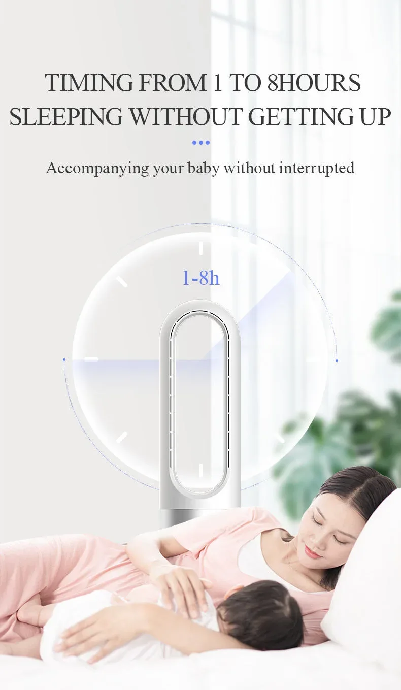 Smart Home Air Cooling Fan with Tower-Installable Bladeless Design Includes Air Purifier for Household Use